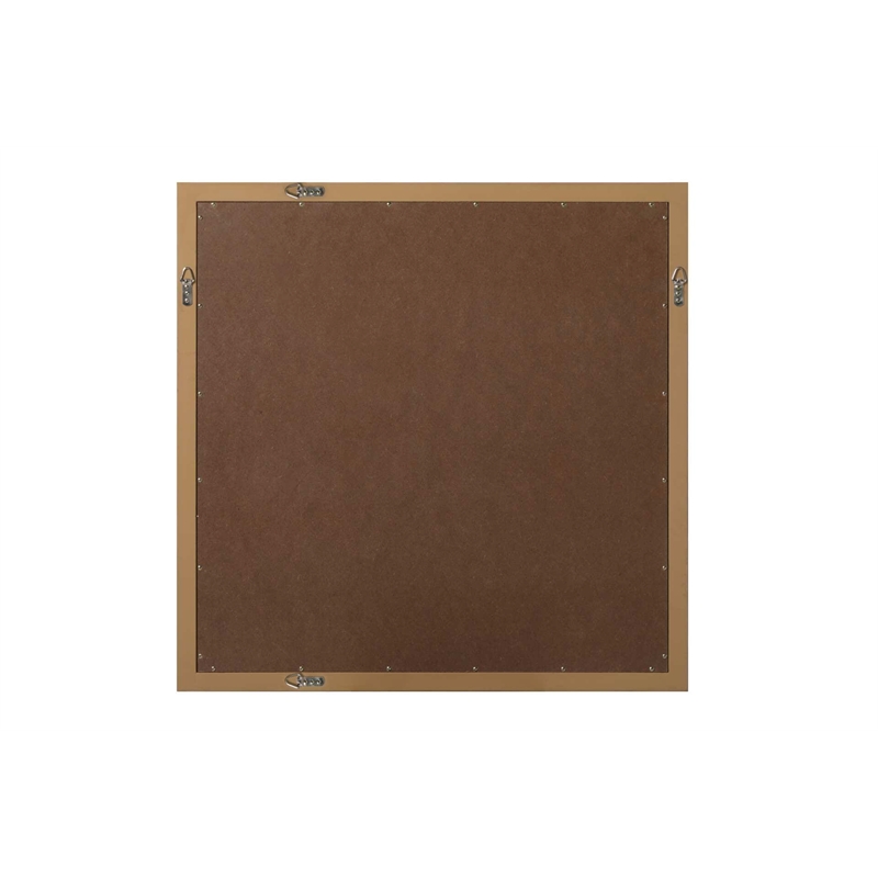 Elegant Kitchen and Bath Noah Square Wood Mirror 36 X 36 in Honey Teak