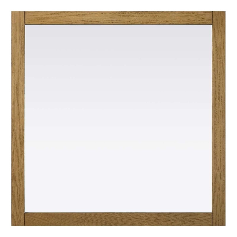 Elegant Kitchen and Bath Noah Square Wood Mirror 36 X 36 in Honey Teak