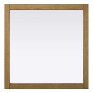 Elegant Kitchen and Bath Noah Square Wood Mirror 36 X 36 in Honey Teak