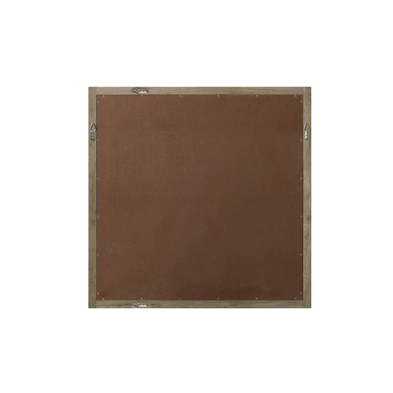 Elegant Kitchen and Bath Noah Square Wood Mirror 36 X 36 in Natural Oak