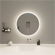 Elegant Kitchen and Bath 28 Round Led Front and Backlit Wall Mirror in Silver