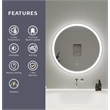 Elegant Kitchen and Bath 28 Round Led Front and Backlit Wall Mirror in Silver
