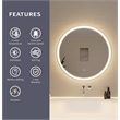Elegant Kitchen and Bath 28 Round Led Front and Backlit Wall Mirror in Silver
