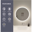 Elegant Kitchen and Bath 28 Round Led Front and Backlit Wall Mirror in Silver