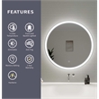 Elegant Kitchen and Bath 32 Round Led Front and Backlit Wall Mirror in Silver