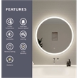 Elegant Kitchen and Bath 32 Round Led Front and Backlit Wall Mirror in Silver
