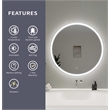 Elegant Kitchen and Bath 36 Round Led Front and Backlit Wall Mirror in Silver