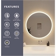 Elegant Kitchen and Bath 36 Round Led Front and Backlit Wall Mirror in Silver
