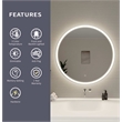 Elegant Kitchen and Bath 36 Round Led Front and Backlit Wall Mirror in Silver