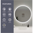 Elegant Kitchen and Bath 39 Round Led Front and Backlit Wall Mirror in Silver