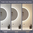 Elegant Kitchen and Bath 39 Round Led Front and Backlit Wall Mirror in Silver