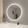 Elegant Kitchen and Bath 39 Round Led Front and Backlit Wall Mirror in Silver
