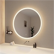 Elegant Kitchen and Bath 39 Round Led Front and Backlit Wall Mirror in Silver