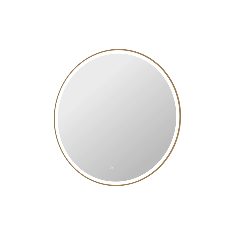 Elegant Kitchen and Bath 42 Round Led Front & Backlit Wall Mirror in Satin Gold