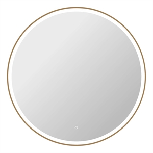 Elegant Kitchen and Bath 42 Round Led Front & Backlit Wall Mirror in Satin Gold