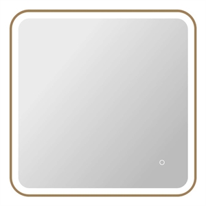 Elegant Kitchen and Bath 30&quot Rectangle Front & Backlit Wall Mirror - Satin Gold