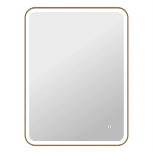 Elegant Kitchen and Bath 40&quot Rectangle Front & Backlit Wall Mirror - Satin Gold