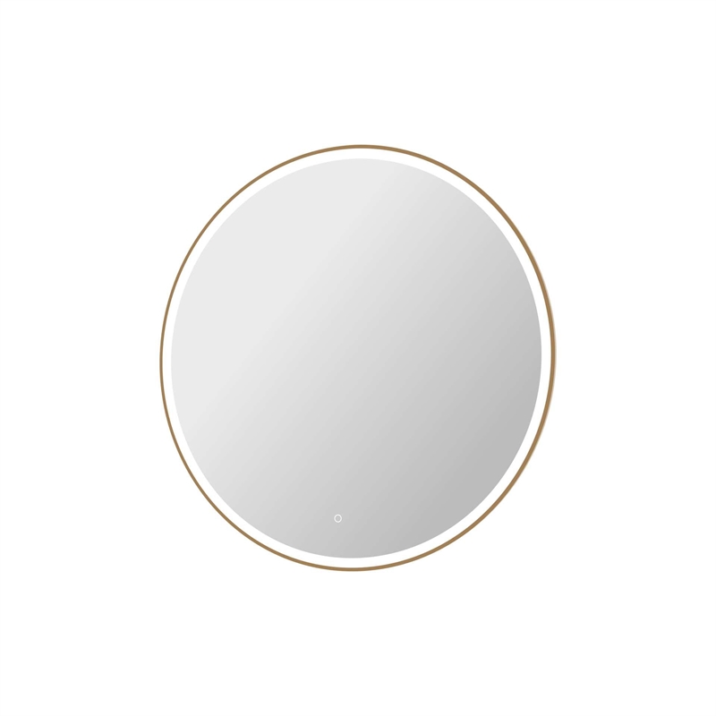 Elegant Kitchen and Bath 45 Round Led Front & Backlit Wall Mirror in Satin Gold
