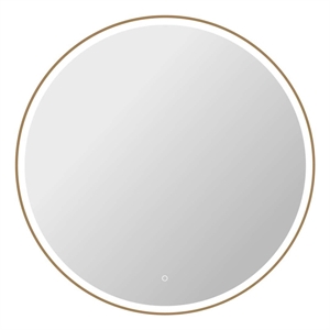 Elegant Kitchen and Bath 45 Round Led Front & Backlit Wall Mirror in Satin Gold