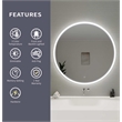 Elegant Kitchen and Bath 45 Round Led Front and Backlit Wall Mirror in Silver