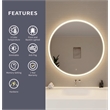 Elegant Kitchen and Bath 45 Round Led Front and Backlit Wall Mirror in Silver
