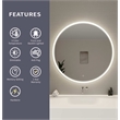 Elegant Kitchen and Bath 45 Round Led Front and Backlit Wall Mirror in Silver