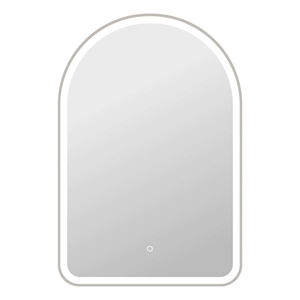 Elegant Kitchen and Bath 40&quot Arch Led Front and Backlit Wall Mirror in Silver