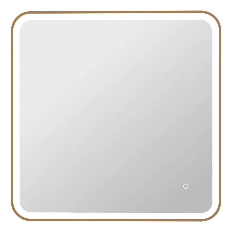 Elegant Kitchen and Bath 33 Round Led Front & Backlit Wall Mirror in Satin Gold