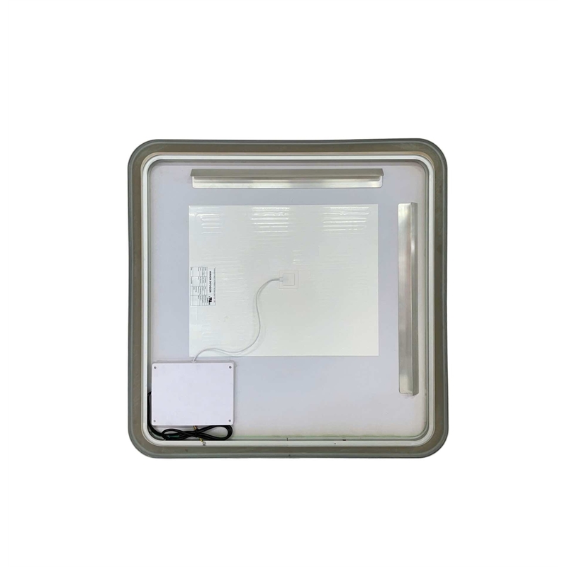 Elegant Kitchen and Bath 33 Round Led Front and Backlit Wall Mirror in Silver
