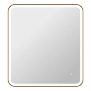 Elegant Kitchen and Bath 36 Round Led Front & Backlit Wall Mirror in Satin Gold