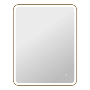 Elegant Kitchen and Bath 42 Round Led Front & Backlit Wall Mirror in Satin Gold