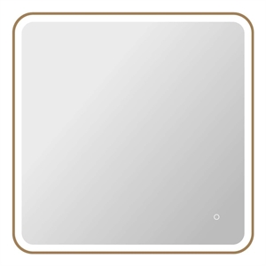 Elegant Kitchen and Bath 36 Round Led Front & Backlit Wall Mirror in Satin Gold