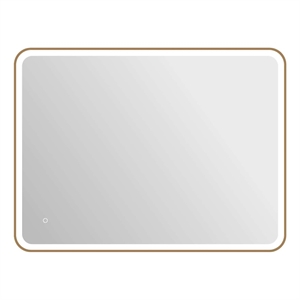 Elegant Kitchen and Bath 48 Round Led Front & Backlit Wall Mirror in Satin Gold
