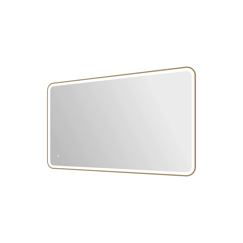 Elegant Kitchen and Bath 60 Round Led Front & Backlit Wall Mirror in Satin Gold