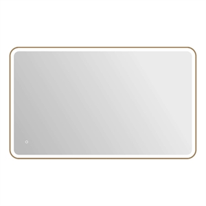 Elegant Kitchen and Bath 60 Round Led Front & Backlit Wall Mirror in Satin Gold
