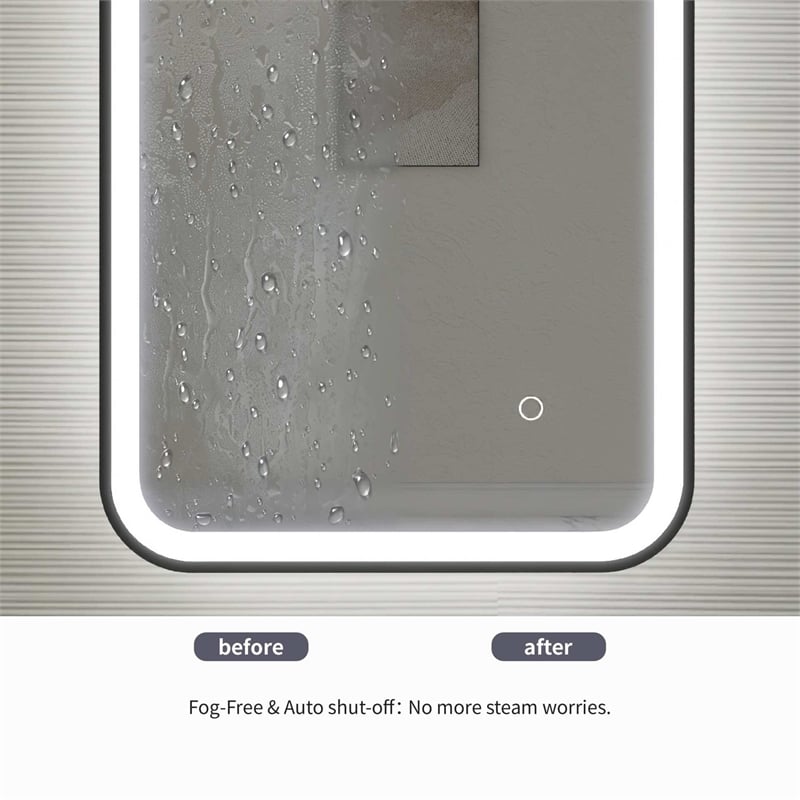 Elegant Kitchen and Bath 72 Round Led Front and Backlit Wall Mirror in Black