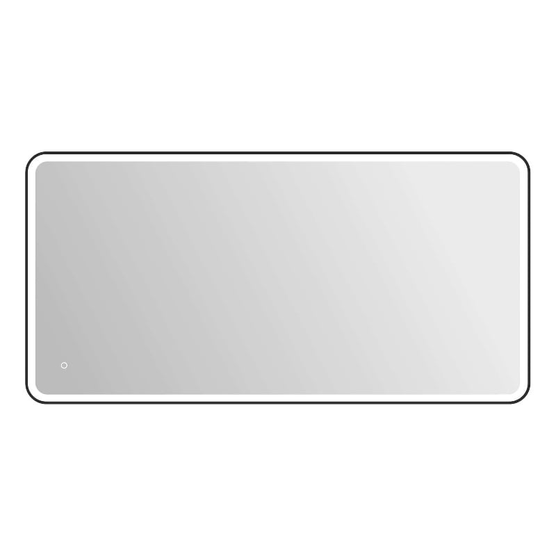 Elegant Kitchen and Bath 72 Round Led Front and Backlit Wall Mirror in Black