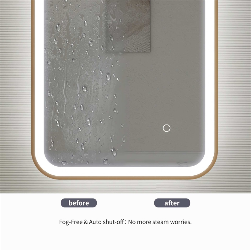 Elegant Kitchen and Bath 42 Round Led Front & Backlit Wall Mirror in Satin Gold