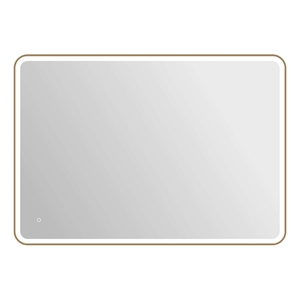 Elegant Kitchen and Bath 60 Round Led Front & Backlit Wall Mirror in Satin Gold