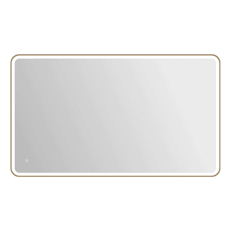 Elegant Kitchen and Bath 72 Round Led Front & Backlit Wall Mirror in Satin Gold