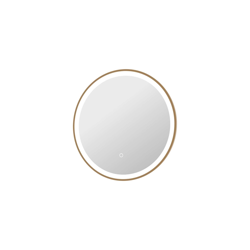 Elegant Kitchen and Bath 24 Round Led Front & Backlit Wall Mirror in Satin Gold