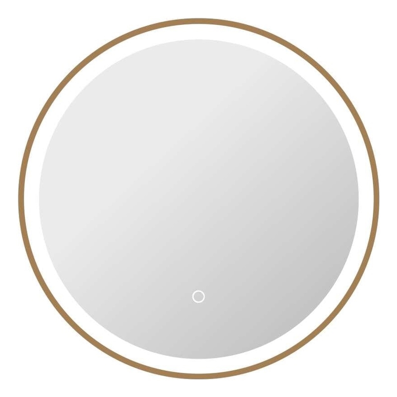 Elegant Kitchen and Bath 24 Round Led Front & Backlit Wall Mirror in Satin Gold