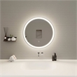 Elegant Kitchen and Bath 24 Round Led Front and Backlit Wall Mirror in Silver