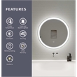 Elegant Kitchen and Bath 24 Round Led Front and Backlit Wall Mirror in Silver
