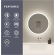 Elegant Kitchen and Bath 24 Round Led Front and Backlit Wall Mirror in Silver