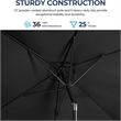 6.5 x 10 ft Black Rectangular Patio Umbrella - Crank - Tilt - Polyester