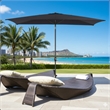 6.5 x 10 ft Black Rectangular Patio Umbrella - Crank - Tilt - Polyester