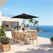 6.5 x 10 ft Black Rectangular Patio Umbrella - Crank - Tilt - Polyester