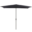 6.5 x 10 ft Black Rectangular Patio Umbrella - Crank - Tilt - Polyester