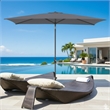 6.5 x 10 ft Gray Rectangular Patio Umbrella - Crank - Tilt - Polyester